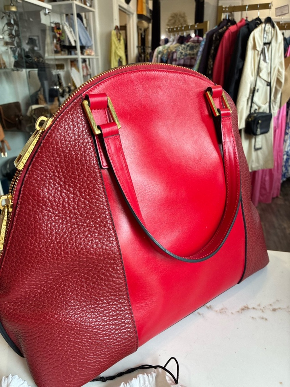 Marc Jacob’s Red Structured Dome Tote Bag - Picture 5 of 10